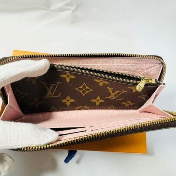 🌷Louis Vuitton Monogram Clemence Zippy Long Wallet Rose Ballerine Pink Interior - Picture 12 of 15